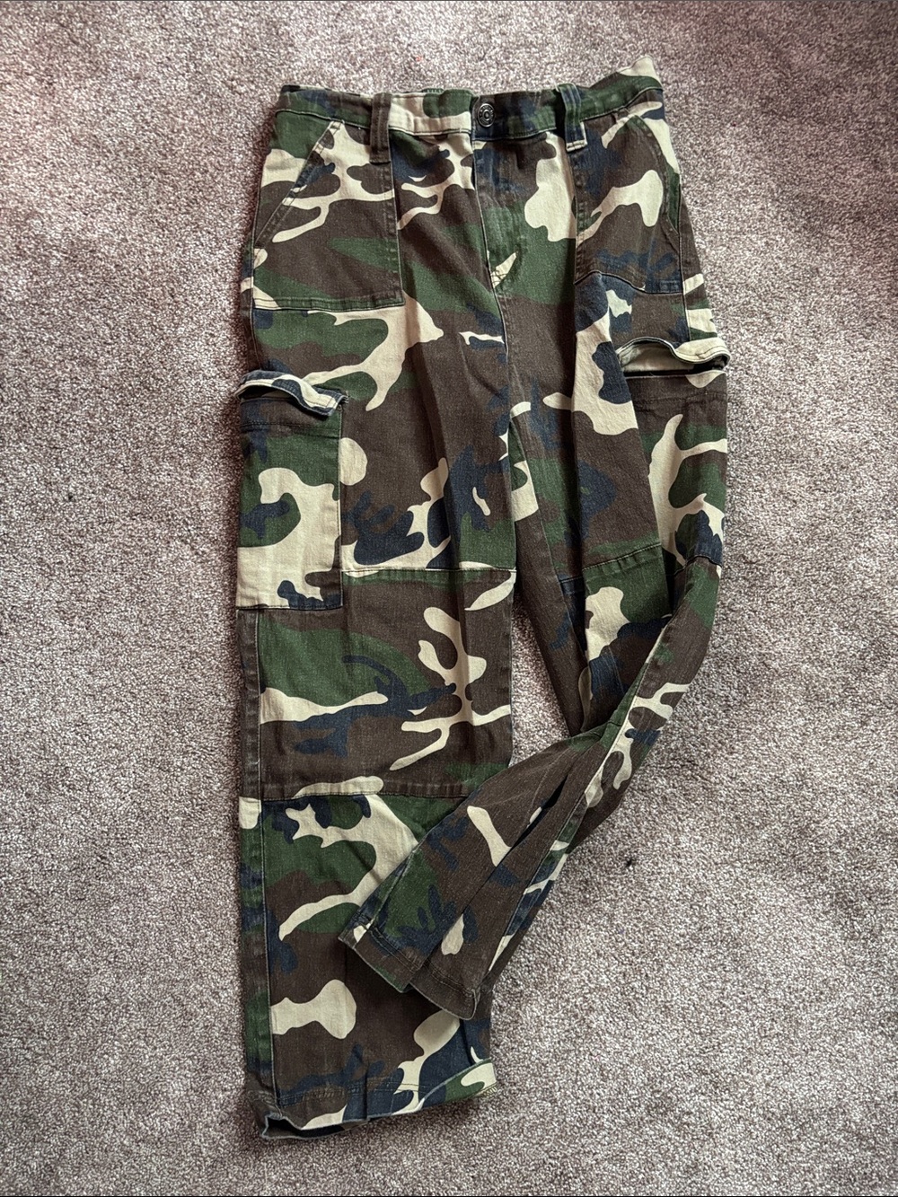 Almost Famous Men's Camouflage Cargo Pants in Green & Brown